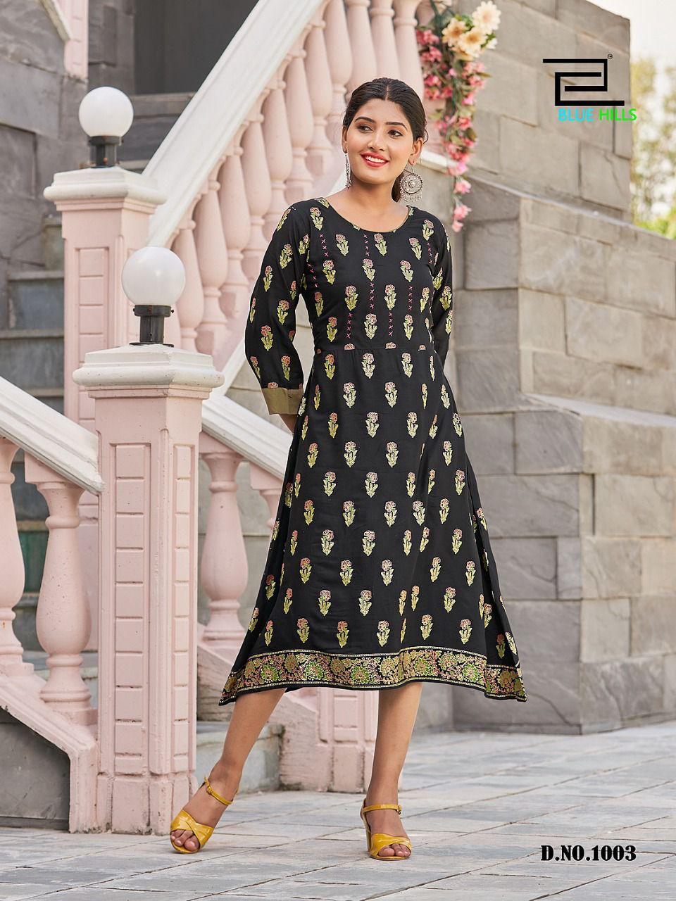 Blue Hills Grapes 1 Ethnic Wear Wholesale Designer Kurti sCollection
